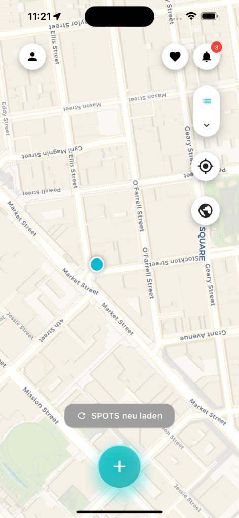 App-Screenshot von SPOTMYSPOT